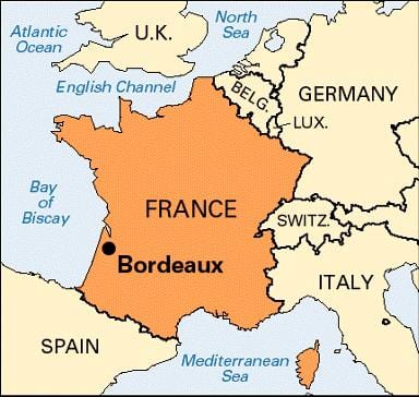 Bordeaux térképen