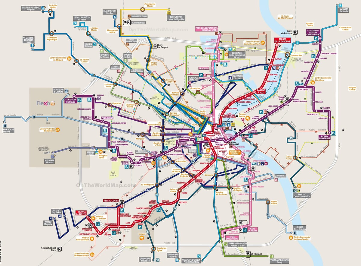 térkép Bordeaux árutovábbítási