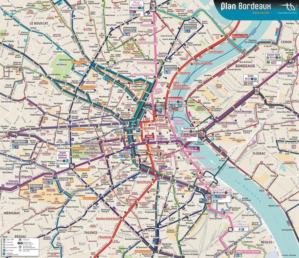 Bordeaux-busz útvonal térkép