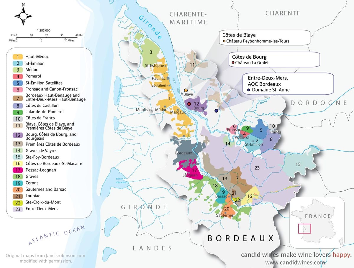 térkép Bordeaux-chateaux