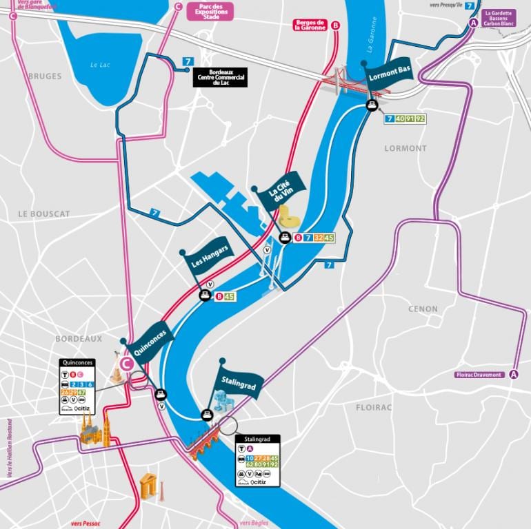 térkép Bordeaux-i hajó