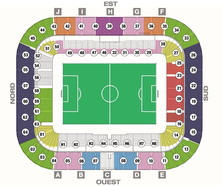 térkép Bordeaux-stadion