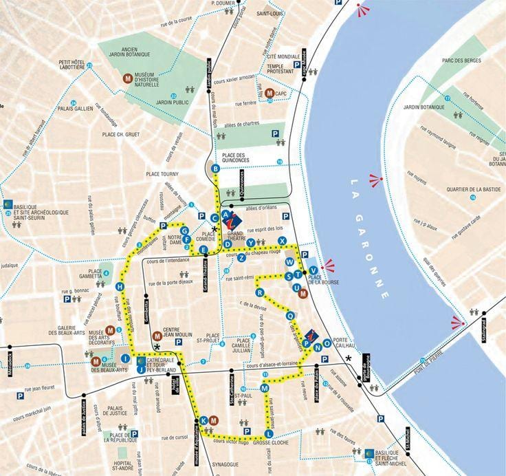 térkép Bordeaux-i túra