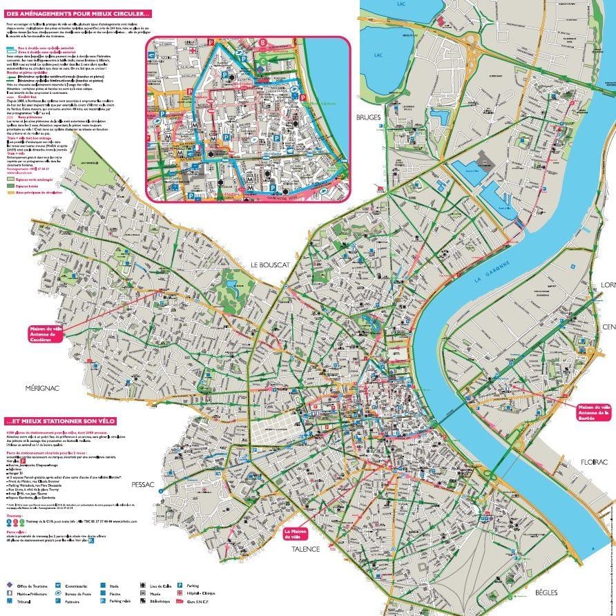 térkép Bordeaux kerékpár