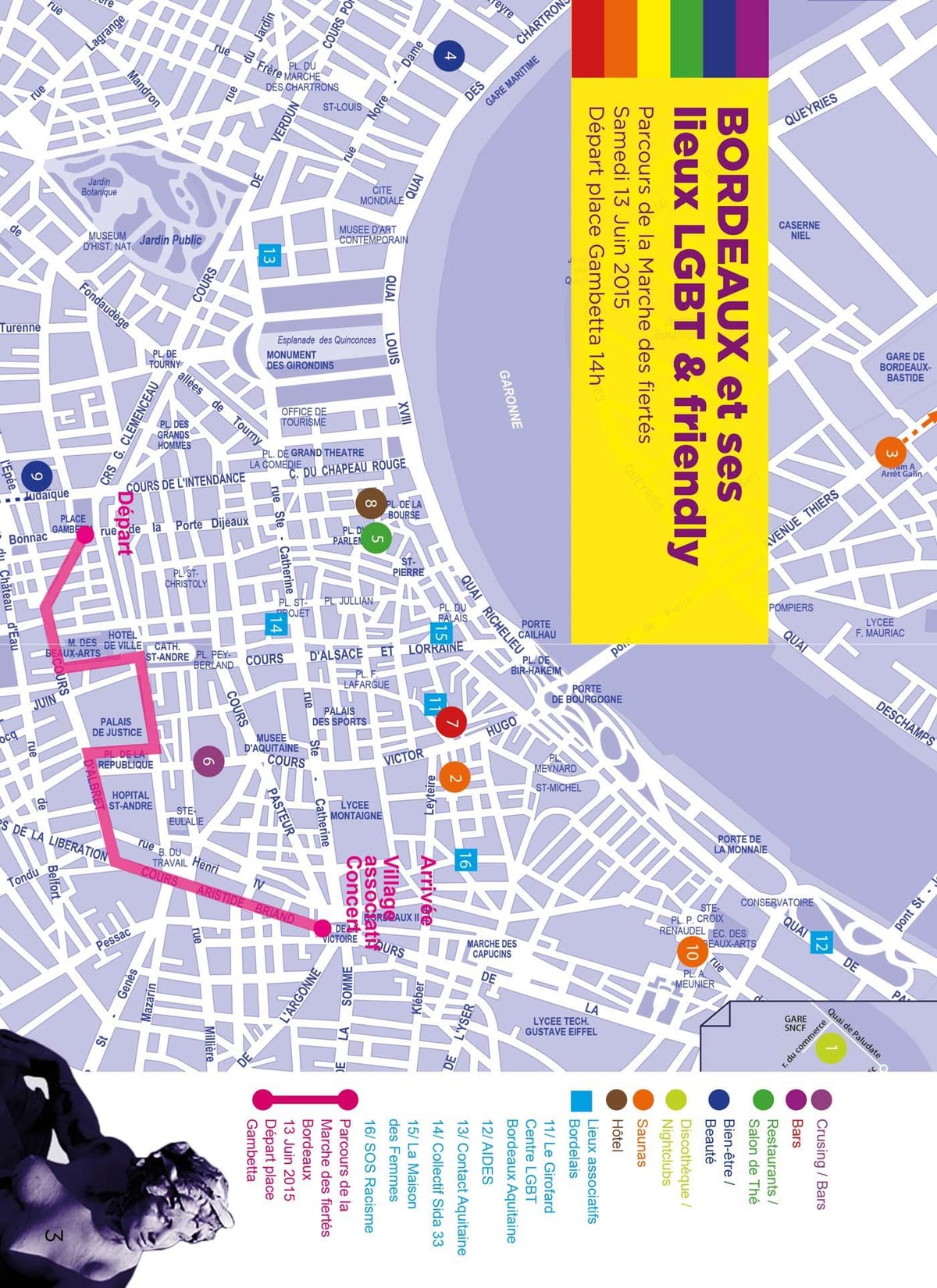 térkép Bordeaux meleg térkép