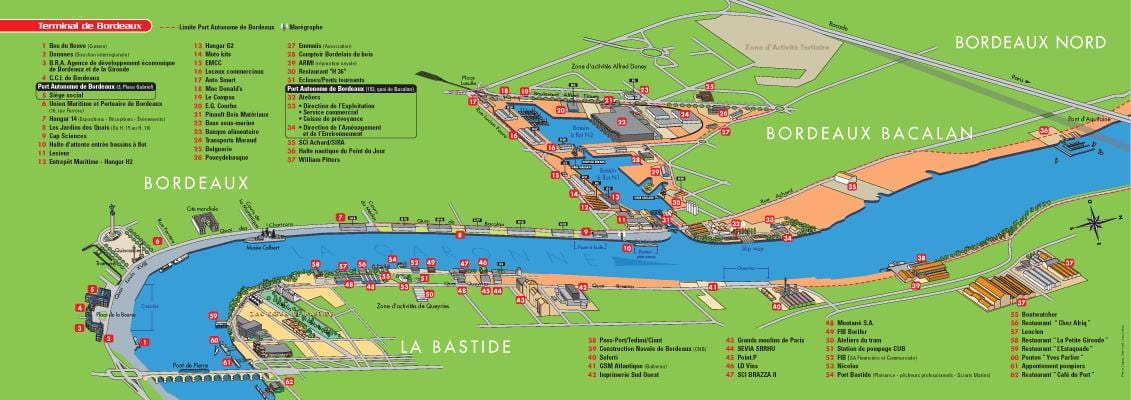 térkép port of Bordeaux