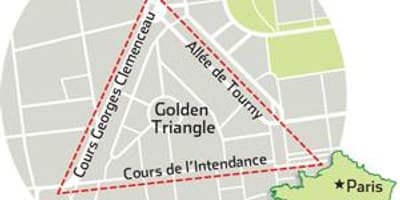 Térkép Bordeaux arany háromszög 