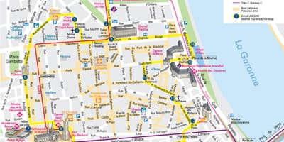 Bordeaux-i city centre térkép