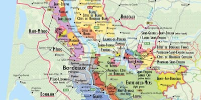 Térkép Bordeaux-i borok útja 