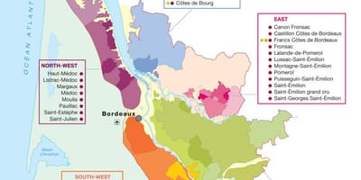Térkép Bordeaux-i borvidék