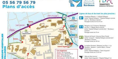 Térkép Bordeaux-i kórház